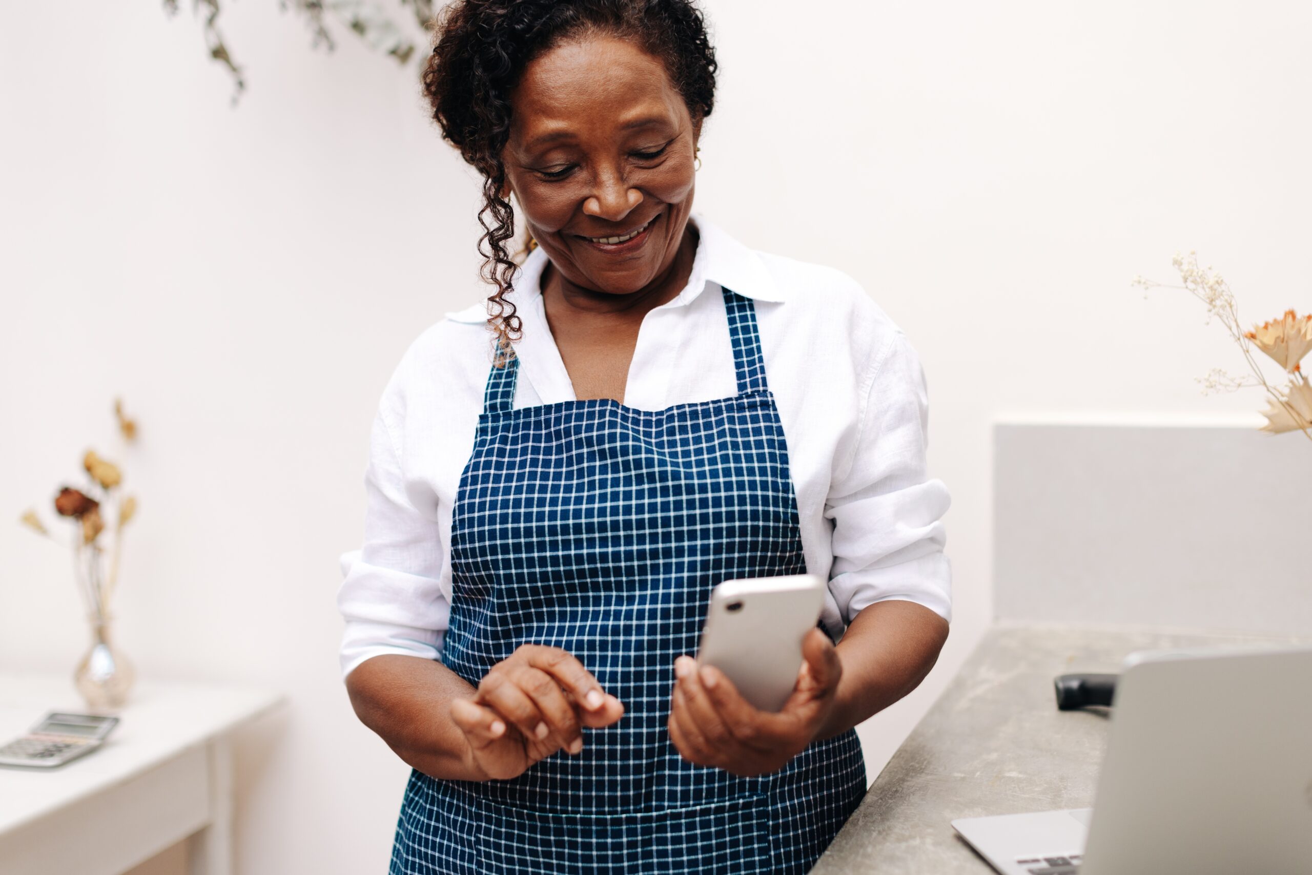 Older woman with smart phone