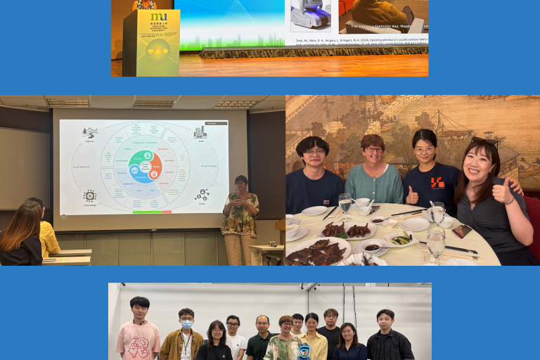 Collage of Dr. Rogers at Hong Kong